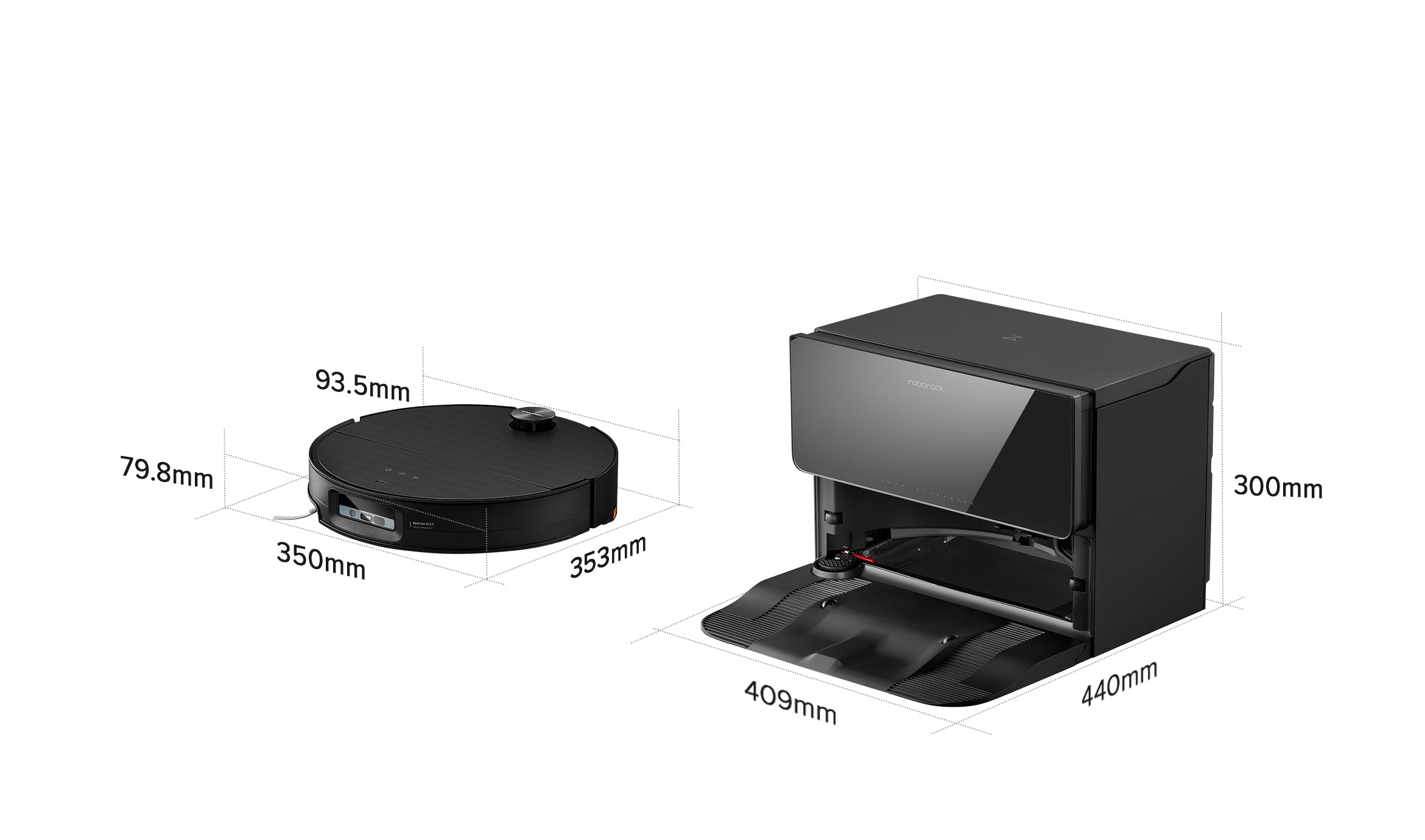 Dimension diagram for Saros 10 with Refill and Drainage System.