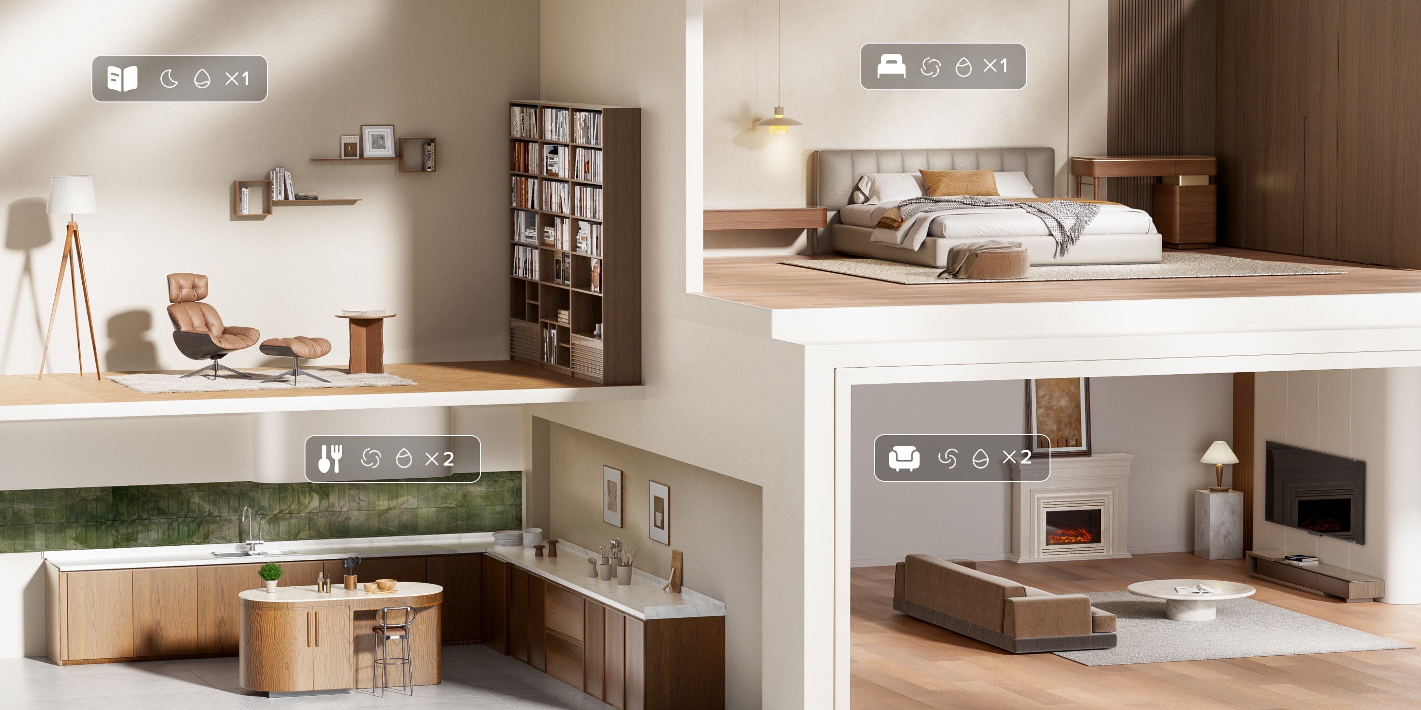Roborock SmartPlan 2.0 app interface customizing cleaning by room and floor type.