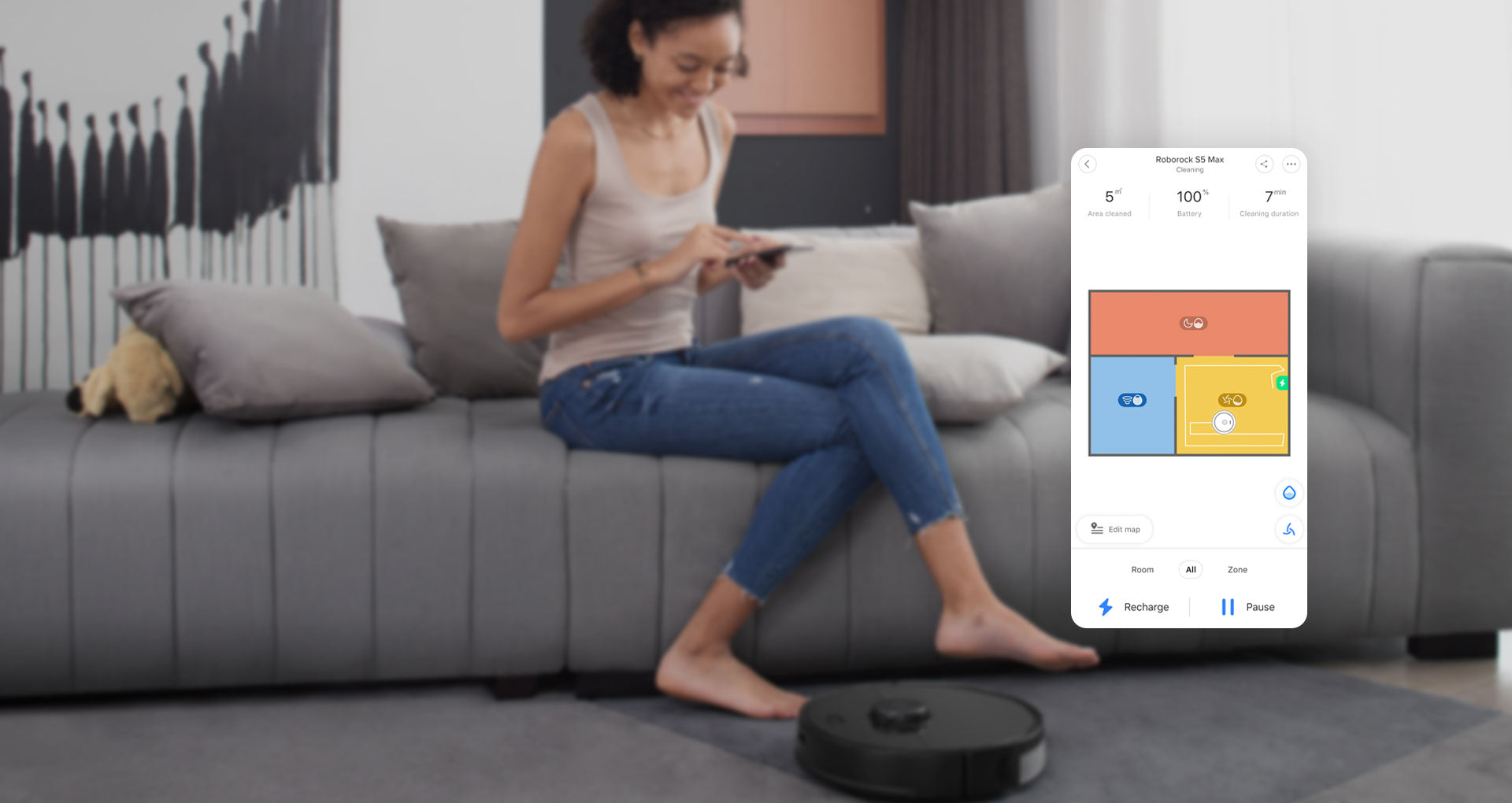 Roborock S5 Max can creates a 98% accurate floorplan map